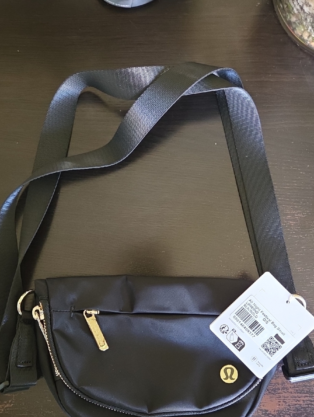lululemon athletica Black All Night Festival Bag with Silver Hardware